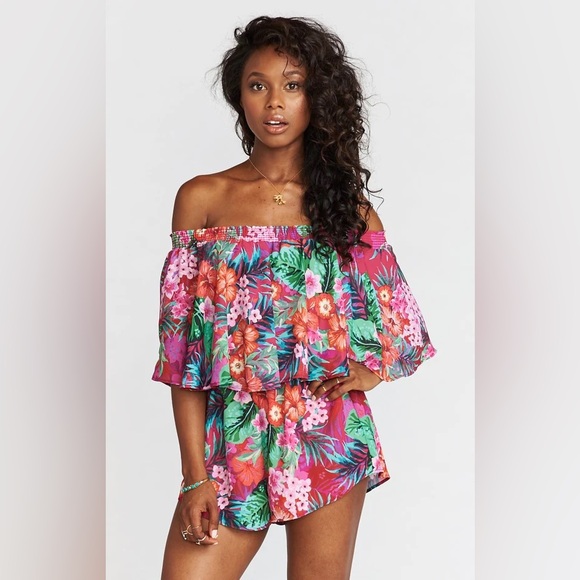 Show Me Your Mumu Rosarita Romper in Aloha Beautiful - Tropical Print Romper - Picture 1 of 10